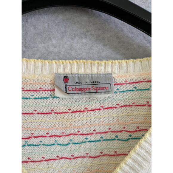 Culpepper Square‎ Granny Sweater Women's M Cream Embroidered Knitted Cottagecore - Picture 5 of 9